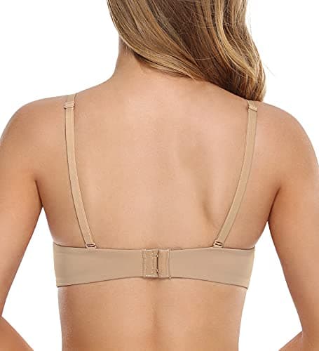 HANSACIA Women's Deep Plunge Underwire Bra with Low Back Conversion Push-Up