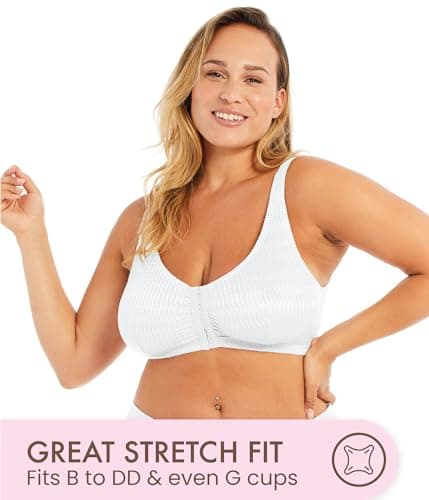 Wirefree Front Closure Bra for Women with Adjustable Straps by Carole Martin