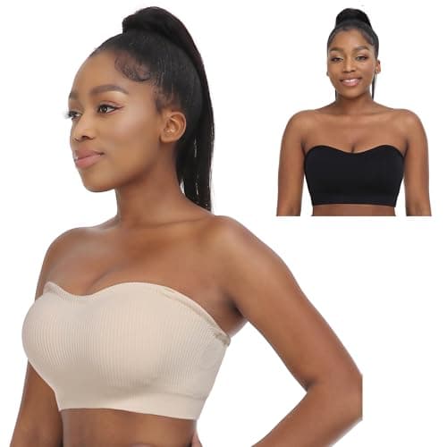 Zimcti Women's Comfortable Strapless Silicone Bandeau Bralette