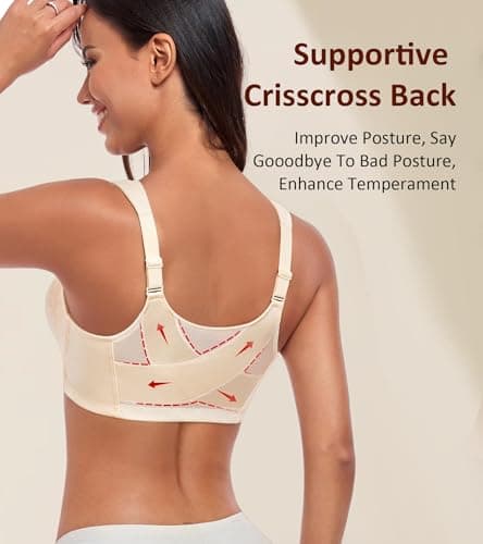 HACI Women's Posture Support Front Closure Wireless Bra