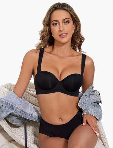 Rasback Push Up Padded Balconette Bras for Women Smoothing 1 Cup Size Add-On