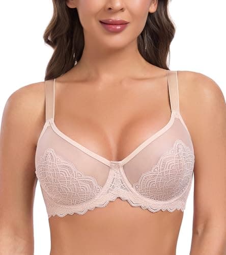 HACI Minimizer Lace Wire Underwire Bra for Plus Size Women