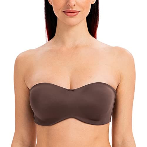 MELENECA Women's Underwire Strapless Bra for Large Bust Minimizer