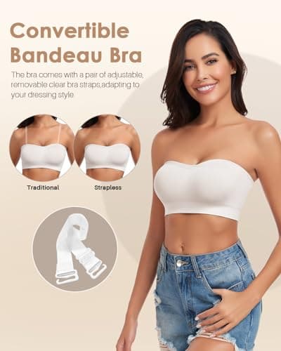 LEYSHE Wireless Padded Strapless Bra for WomenTube Top BraTop