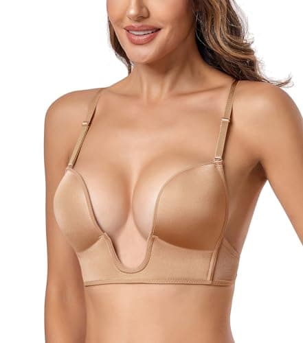 Hansca Women's Plunge Deep U Bra Padded Support