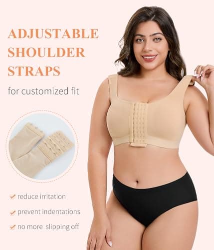 CYDREAM Wireless Post-Surgery Bra with Compression Front & Adjustable Straps