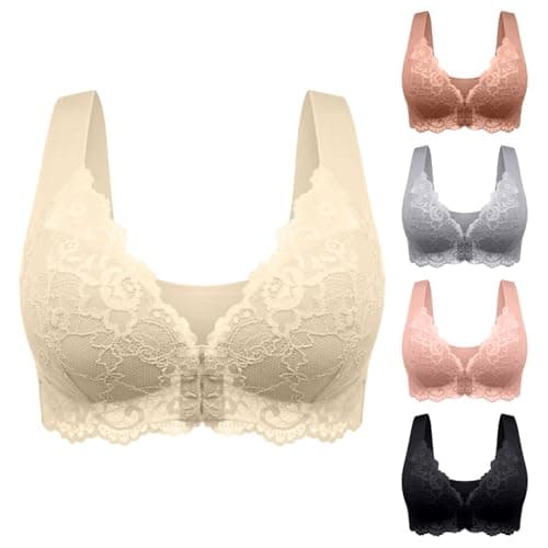 MaMiDay Seamless Bra for Women - No Wire, Front Closure, Push Up Bralette