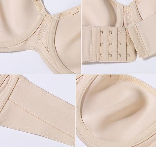 DotVol Women's Plus Size Seamless Underwire Strapless Minimizer Bra