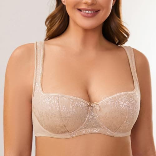 MELENECA Women's Padded Balconette Bras with Underwire