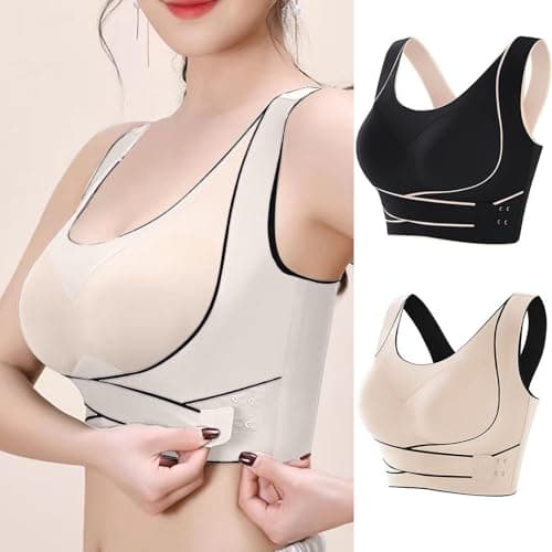 Ruziyoog Women's 2-Pack Wireless Posture Corrector Bras