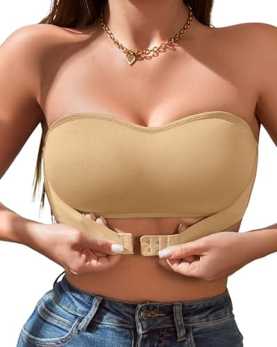 DEANGELMON Non-Slip Silicone Strapless Bra for Women