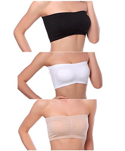 Venbond Women's Seamless Strapless Bralette Padded 3-4 Packs