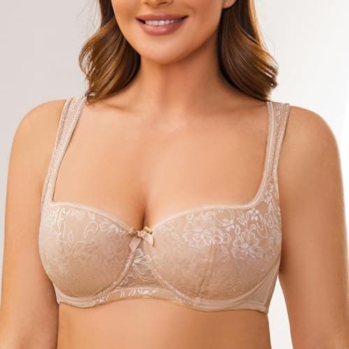 MELENECA Women's Padded Balconette Bras with Underwire