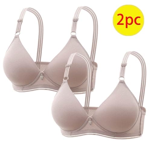 Wireless Push Up Bra for Plus Size Women Solid Color Breathable Bralette