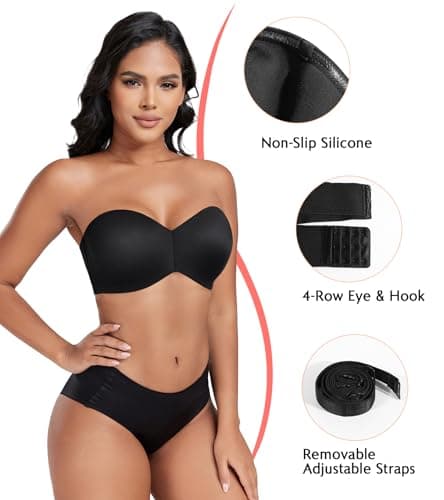 Lemorosy Minimizer Strapless Underwire Bra for Large Bust Support