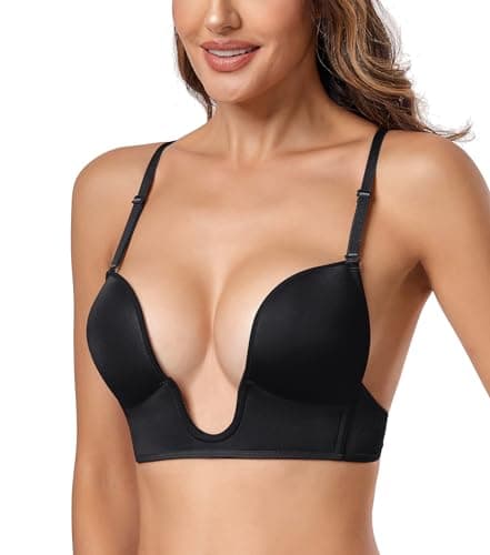 Hansca Women's Plunge Deep U Bra Padded Support