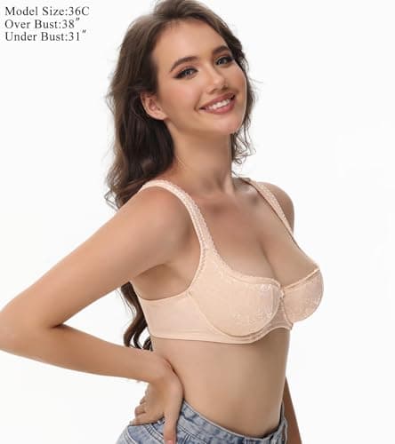 Percy Elle Women's Plus Size Sexy Balconette Bra