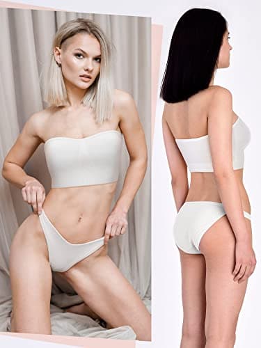 Geyoga 4 Pack Women's Non-Slip Padded Bandeau Sports Bralette