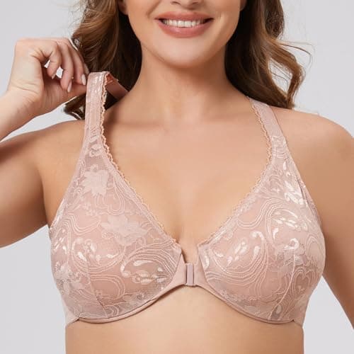 MELENECA Women's Plus Size Racerback Underwire Bra
