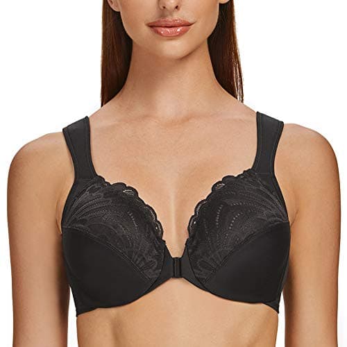 MELENECA Women's Plus Size Front Closure Underwire Bra