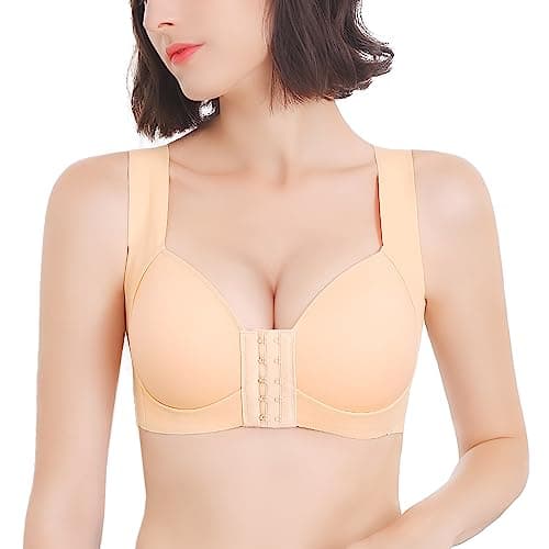 FallSweet Women's Close Front Push-Up Wire-Free Seamless Bra for Comfort