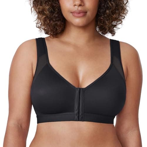 DELIMIRA Women's Wireless Posture Support Back Bra with Front Closure