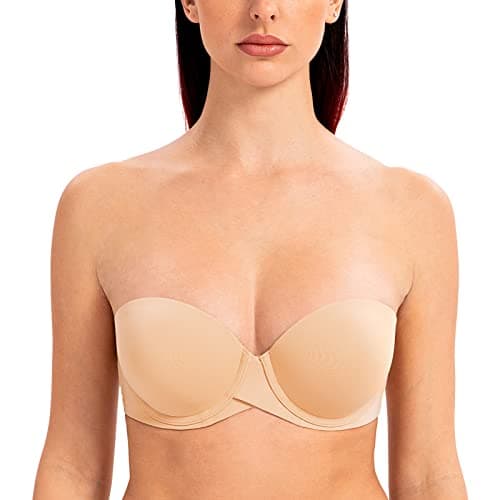 MELENECA Women's Stay Put Padded Cup Underwire Push-Up Bra