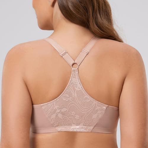 MELENECA Women's Plus Size Racerback Underwire Bra