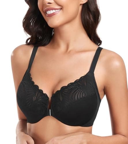 Women's Front Closure Racerback T-Shirt Bra for Plus Size