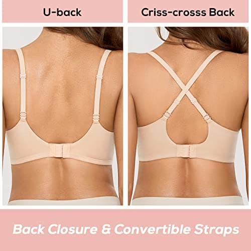 DOBREVA Women'sPush Up T-Shirt Bra No Underwire Plunge