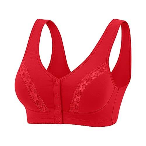 Front Snap Cotton Bras for Women - Full Support, Comfortable, No Underwire