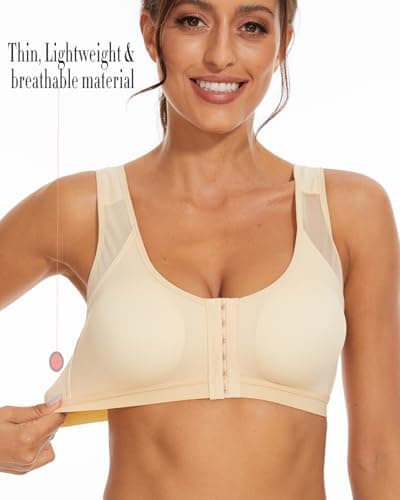 newlashua Women's Posture Corrector Bra with Front Closure Back Support