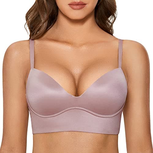 DOBREVA Women'sPush Up T-Shirt Bra No Underwire Plunge