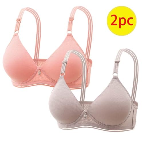 Wireless Push Up Bra for Plus Size Women Solid Color Breathable Bralette