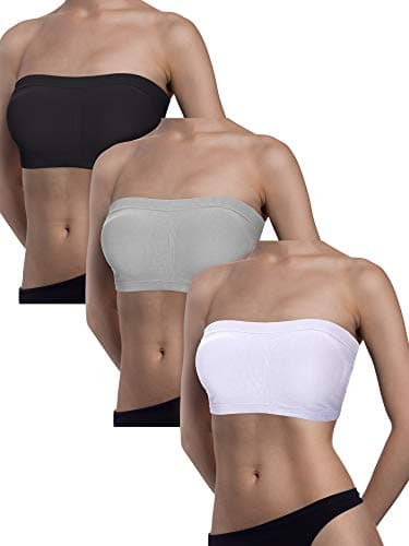 Satinior 4-Pieces Seamless Padded Bralette Tube Top Bra