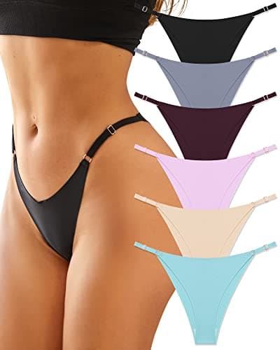 Adjustable Seamless Women's String Bikini Underwear Pack - XS-L