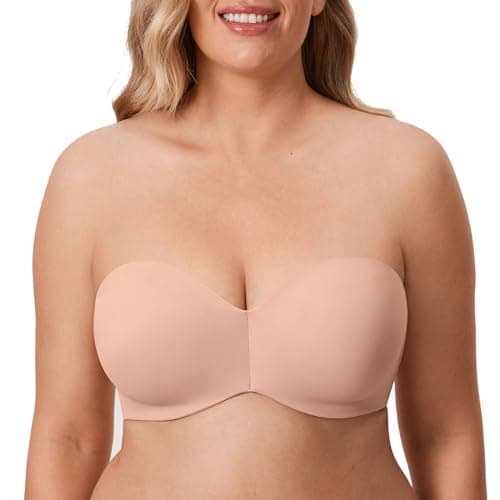 Delimira Women's Strapless Silicone-Free Minimizer Plus Size Bra