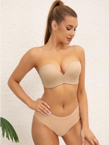 Zossav Non-Slip Padded Strapless Bras Multiway Smoothing Convertible Straps