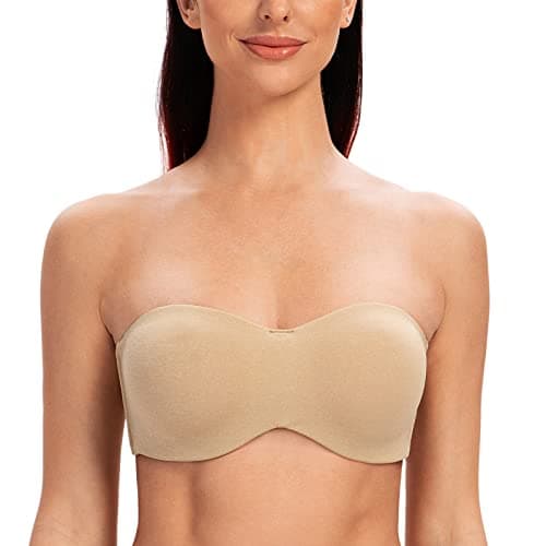 MELENECA Women's Underwire Strapless Bra for Large Bust Minimizer