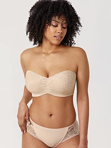 AISILIN Plus Size Big Bust Minimizer Lace Bandeau Bra