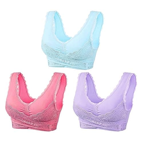 Hnodov 3 Pack Kendally Bra, Kendally Comfy Corset Bra