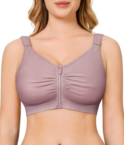 CYDREAM Wireless Zip Front Bra for Women - Comfortable Post-Surgery Compression