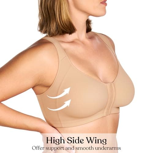 HSIA Women's Front Closure Posture Minimizer Bra - Plus Size Back Support