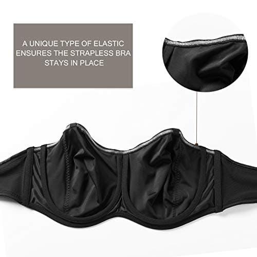 DELIMIRA Seamless Underwire Strapless Bra for Big Bust