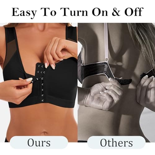 IROCUE Women's Posture Corrector Bra with Back Support and Nipple Covers