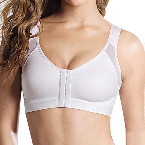 Plus Size Women's Front Closure Wireless Posture Support Bra Hides Fat