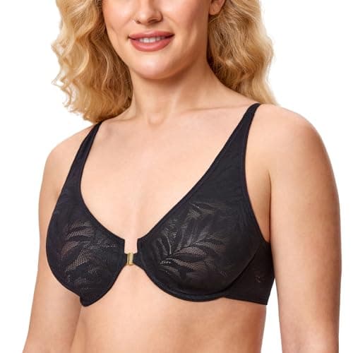 Women's Front Closure Soft Lace Underwire Bras Plus Size