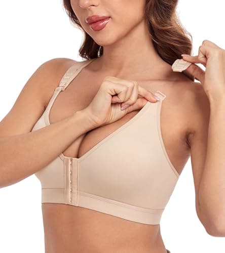 HACI Non-Padded Wire-Free Racerback Mastectomy Bra with Front Closure