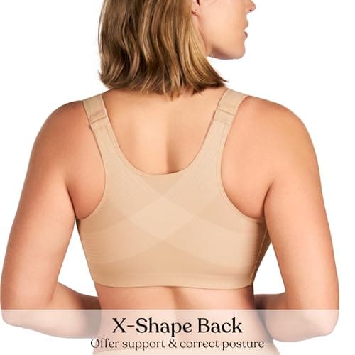 HSIA Women's Front Closure Posture Minimizer Bra - Plus Size Back Support