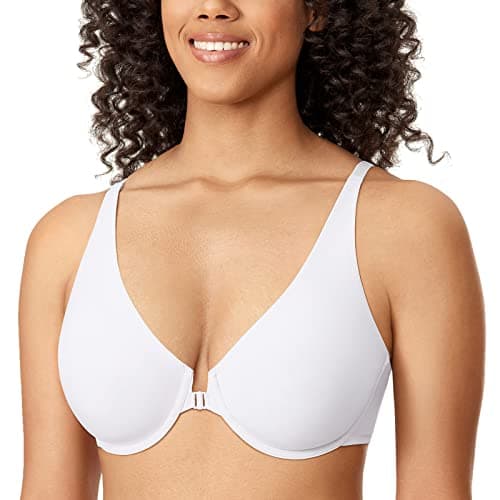 DELIMIRA Plus Size Plunge Underwire Front Closure Seamless Bra